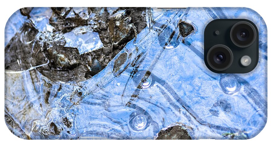 Close-up iPhone Case featuring the photograph Patterns in Ice 3 Color by Ronda Broatch