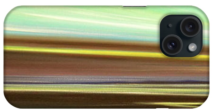 Art Sunset iPhone Case featuring the painting Peace Is Colorful - Panoramic View by Gina De Gorna