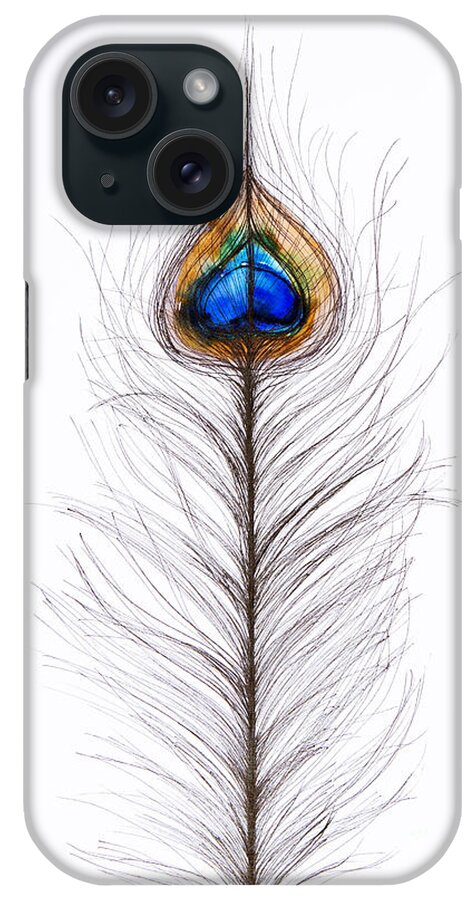 Abstract iPhone Case featuring the painting Peacock Abstract by Tara Thelen