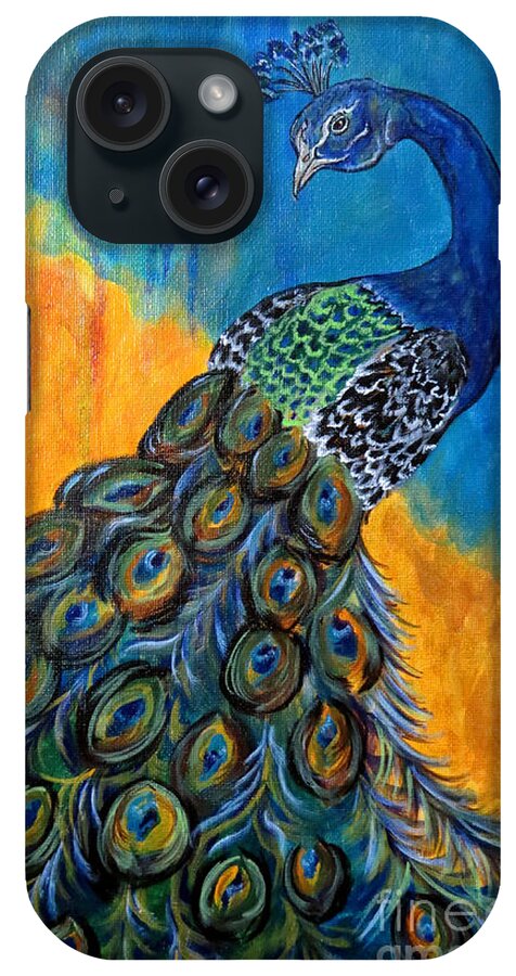 Peacock iPhone Case featuring the painting Peacock Waltz #3 by Ella Kaye Dickey
