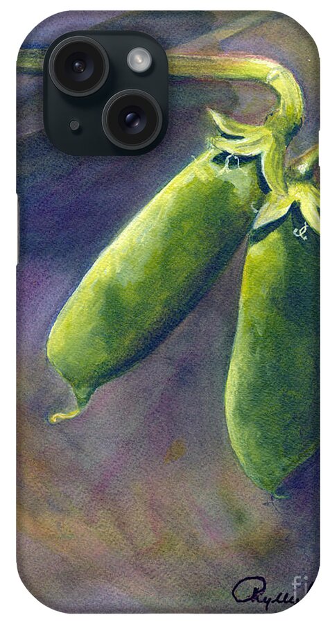 Nature iPhone Case featuring the painting Peas on the Vine by Phyllis Howard