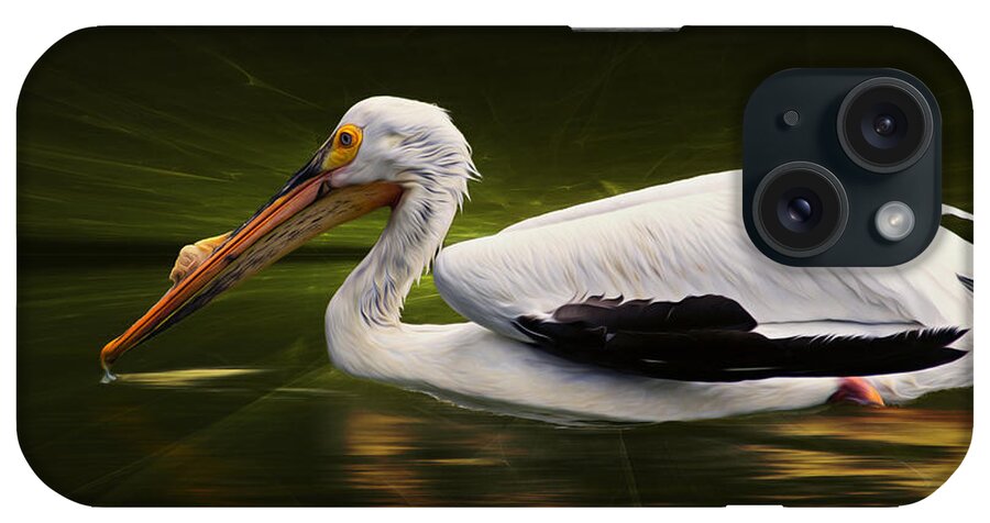 Pelican iPhone Case featuring the photograph Pelican Swims At Night by Bill and Linda Tiepelman