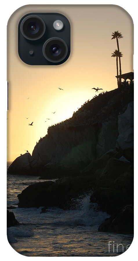 Pismo Beach iPhone Case featuring the photograph Pelicans Gliding At Sunset by Debra Thompson