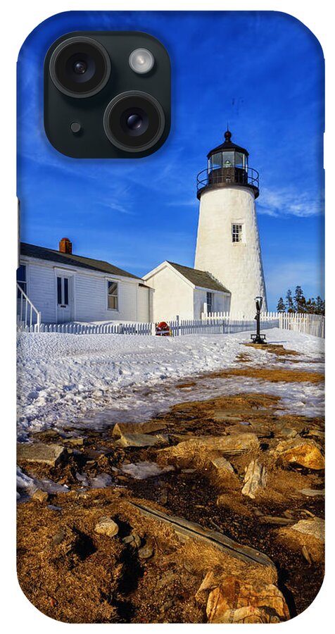 Pemaquid Light iPhone Case featuring the photograph Pemaquid Light In Winter by Tom Singleton