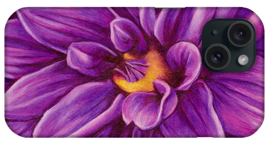 Floral iPhone Case featuring the drawing Pencil Dahlia by Janice Dunbar