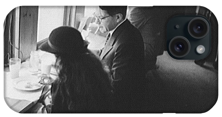 Metronorth iPhone Case featuring the photograph People Having Breakfast While Commuting by Marc Landas