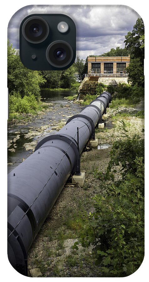 Penstock iPhone Case featuring the photograph Pepperell Hydro Station - Penstock by Betty Denise