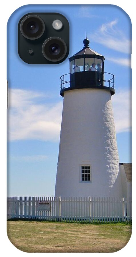 Pemaquid Lighthouse iPhone Case featuring the photograph Pemaquid Lighthouse Visitors by Jean Goodwin Brooks