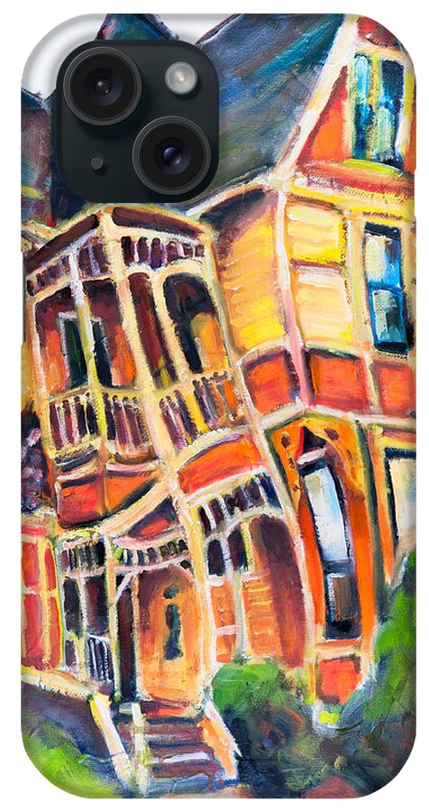 Victorian iPhone Case featuring the painting Pernot House Corvallis by Mike Bergen