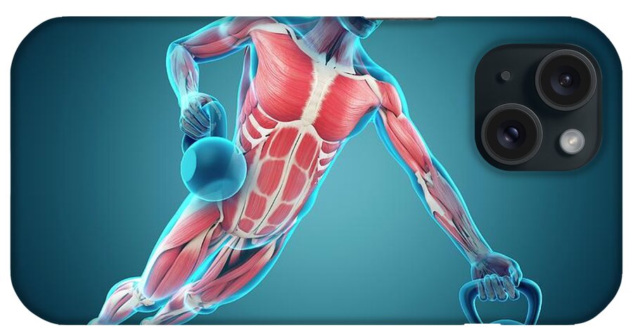 Artwork iPhone Case featuring the photograph Person Lifting Kettle Bell by Sebastian Kaulitzki/science Photo Library