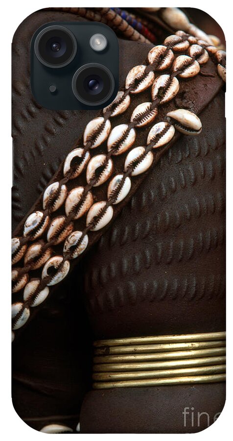 Vertical iPhone Case featuring the photograph Person Showing Cowry Shell Detail by Art Wolfe