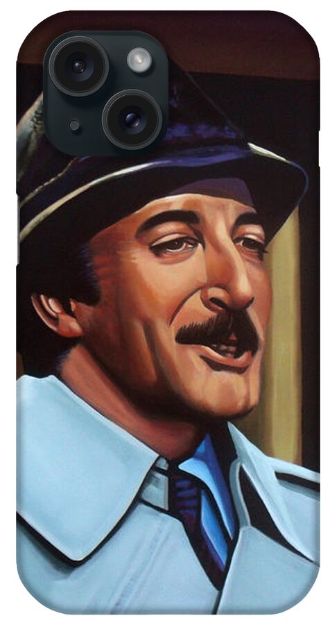 Peter Sellers iPhone Case featuring the painting Peter Sellers as inspector Clouseau by Paul Meijering
