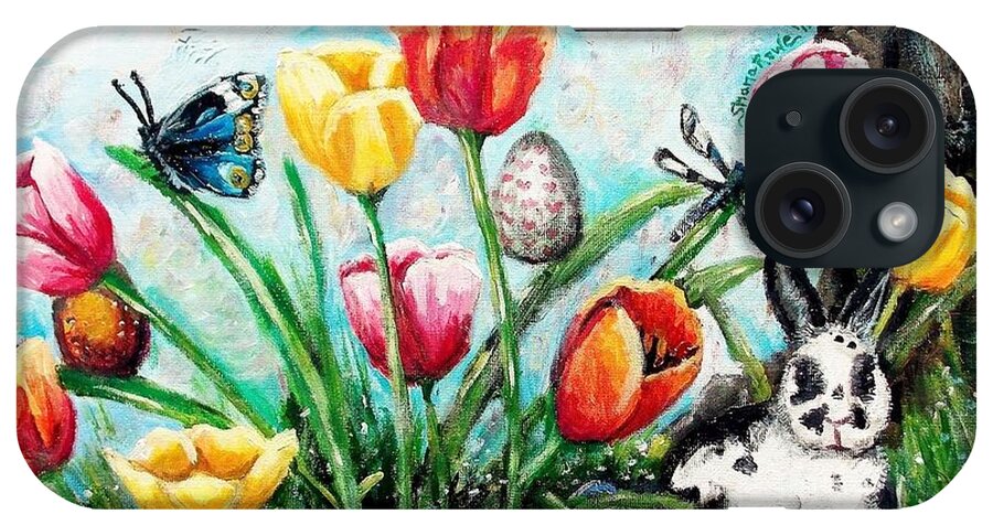 Easter iPhone Case featuring the painting Peters Easter Garden by Shana Rowe Jackson