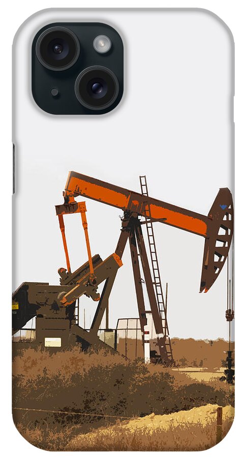 Oil iPhone Case featuring the photograph Petroleum Pumping Unit by Art Block Collections