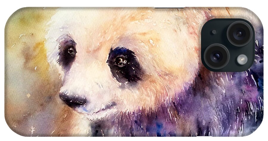Panda iPhone Case featuring the painting Petunia the Panda by Arti Chauhan