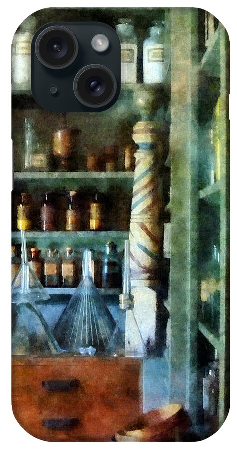 Funnels iPhone Case featuring the photograph Pharmacy - Back Room of Drug Store by Susan Savad