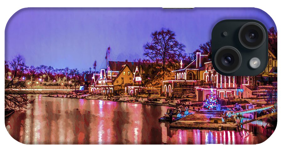 Boathouse iPhone Case featuring the photograph Philadelphia - Boathouse Row at Night Time by Bill Cannon