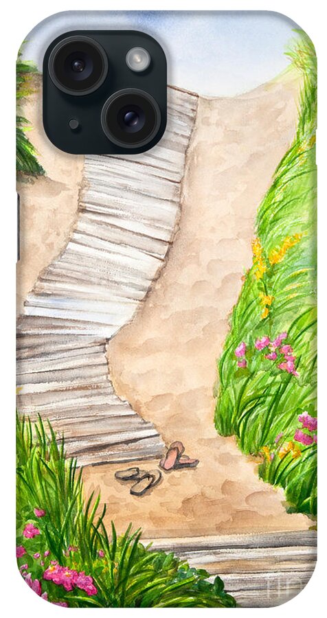 Philbin Beach iPhone Case featuring the painting Philbin Beach Path by Michelle Constantine