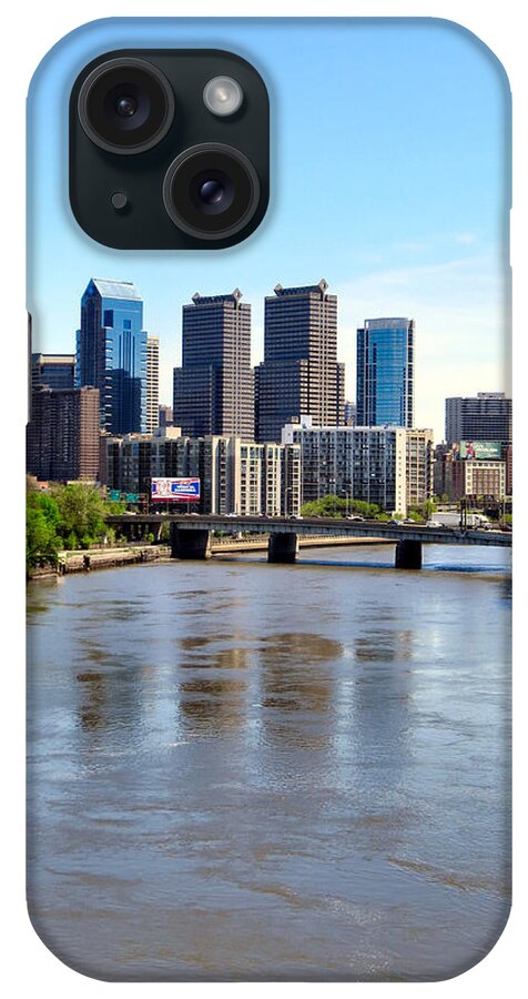 Philadelphia iPhone Case featuring the photograph Philly Bridges Buildings by Art Dingo