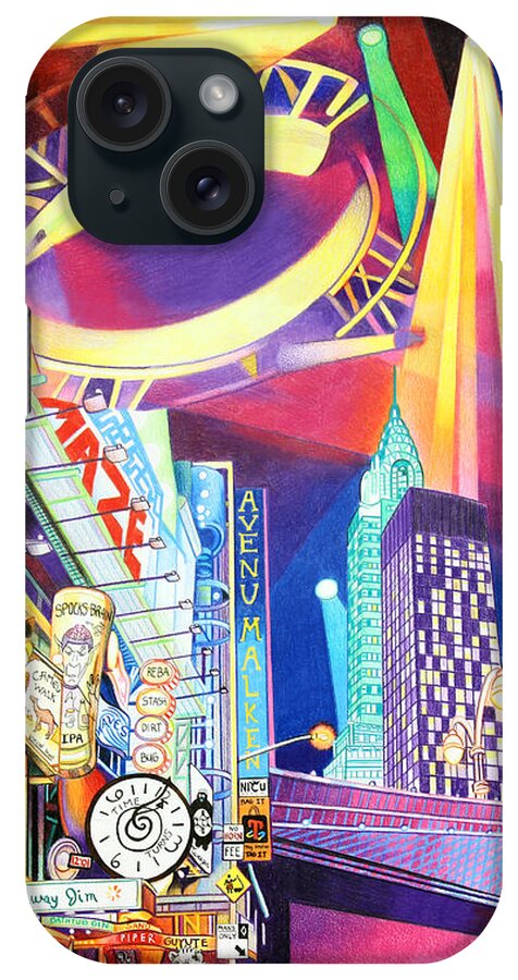 Phish iPhone Case featuring the drawing Phish New Years in New York Left panel by Joshua Morton