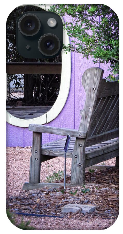 Window iPhone Case featuring the photograph Picture Perfect Garden Bench by Ella Kaye Dickey