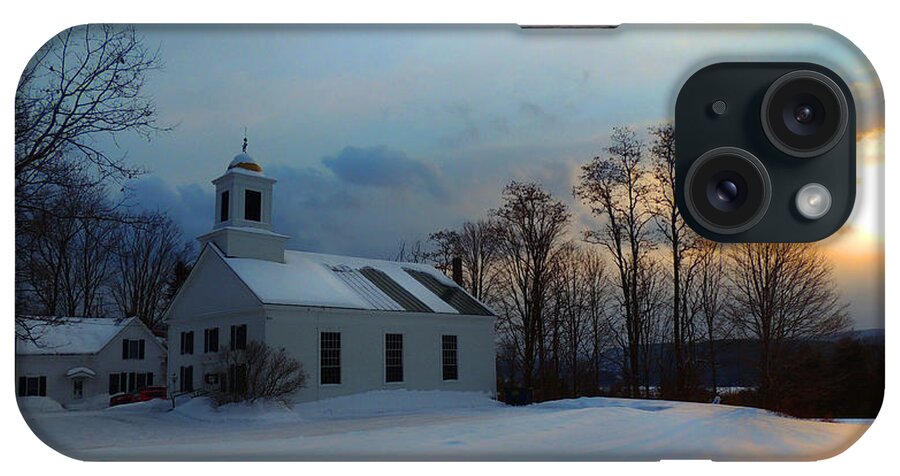 Church iPhone Case featuring the photograph Piermont Church in Winter Light by Nancy Griswold