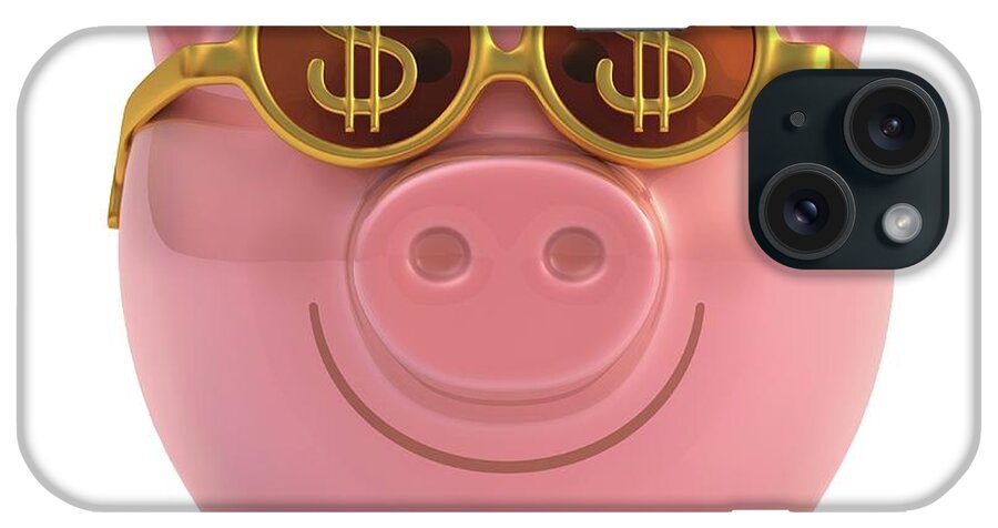Artwork iPhone Case featuring the photograph Piggy Bank With Sunglasses by Ktsdesign