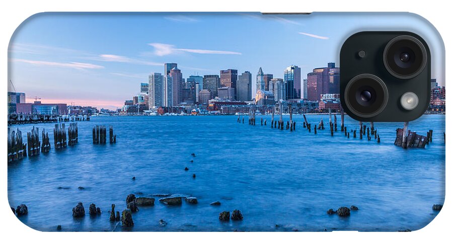 America iPhone Case featuring the photograph Pilings on Boston Harbor by Susan Cole Kelly