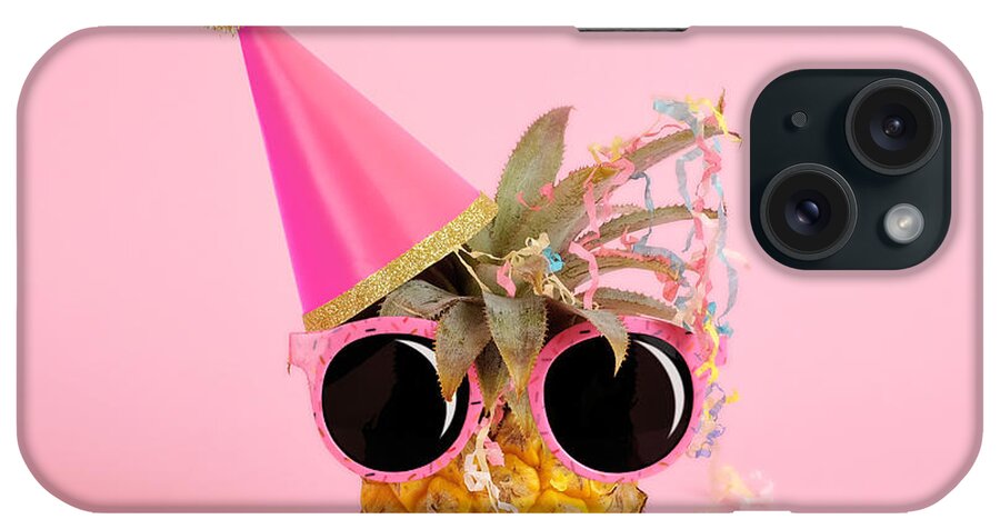 Celebration iPhone Case featuring the photograph Pineapple Wearing A Party Hat And by Juj Winn