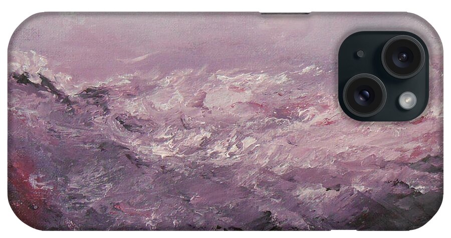 Abstract iPhone Case featuring the painting Pink Emotions by Jane See