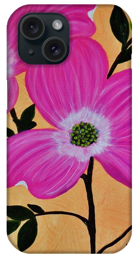 Pink Dogwood Flowers Art Prints iPhone Case featuring the painting Pink Ladies by Celeste Manning