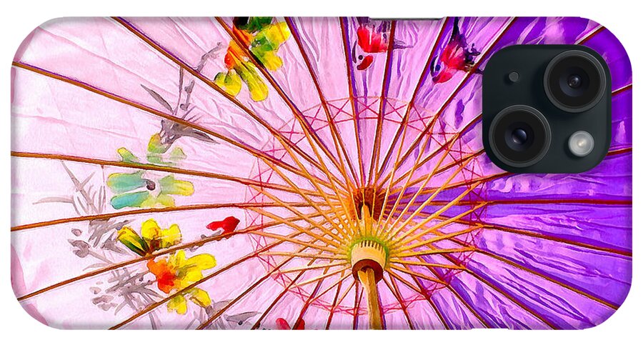 Parasol iPhone Case featuring the photograph Pink Shelter by Krissy Katsimbras