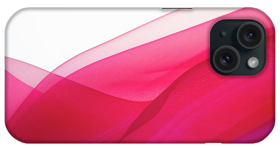 White Background iPhone Case featuring the photograph Pink Silk On A White Background by Gm Stock Films