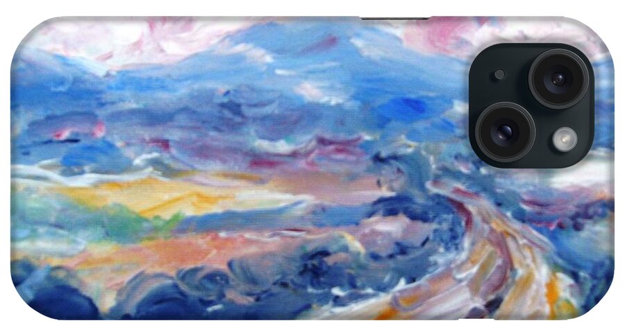  Autumn Landscape iPhone Case featuring the painting Pink Suffusion by Trudi Doyle