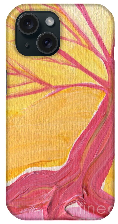 First Star iPhone Case featuring the painting Pink Tree by jrr by First Star Art