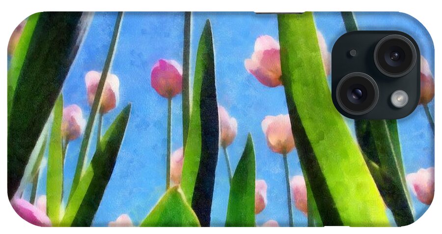 Hollander iPhone Case featuring the photograph Pink Tulips from the Bottom Up by Michelle Calkins