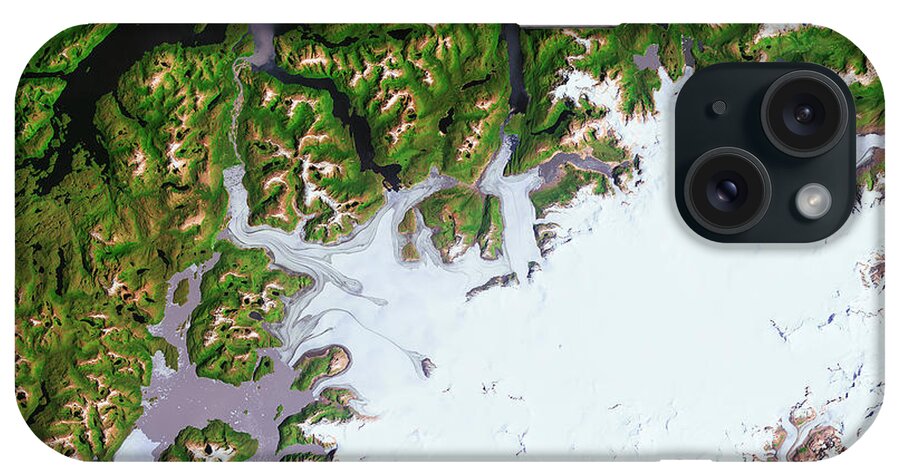 Aerial View iPhone Case featuring the photograph Pio Xi Glacier, Chile, Satellite View by Science Source