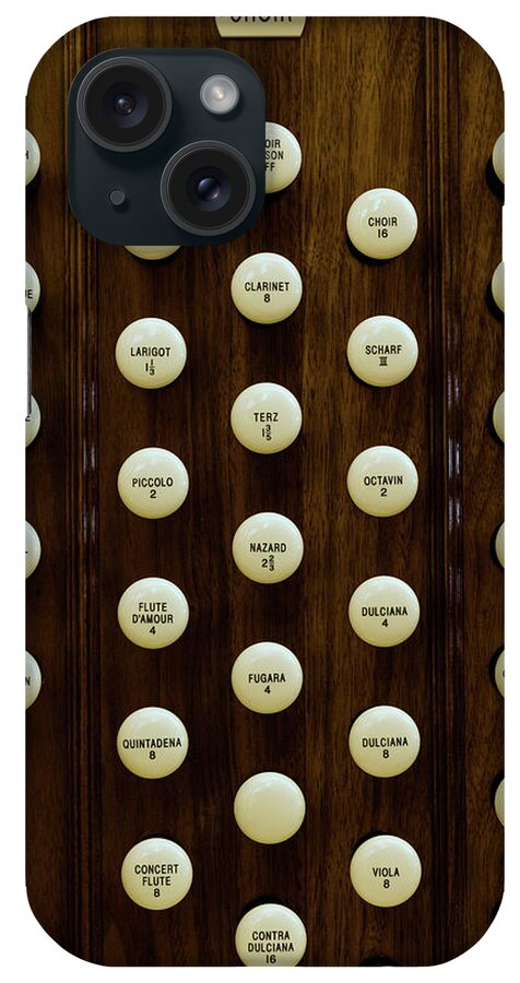 Photography iPhone Case featuring the photograph Pipe Organ Console, The Temple by Panoramic Images