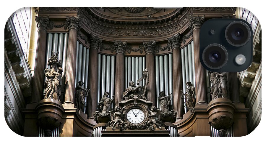 Pipe Organ iPhone Case featuring the photograph Pipe organ in St Sulpice by Jenny Setchell