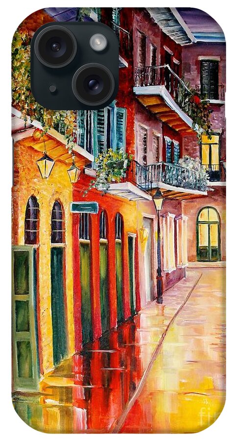 New Orleans iPhone Case featuring the painting Pirates Alley by Night by Diane Millsap