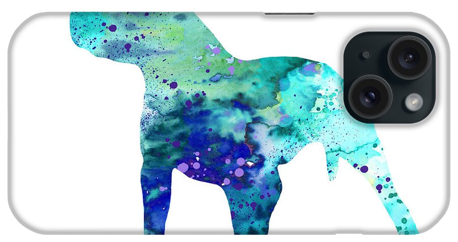 Pit Bull Watercolor Print iPhone Case featuring the painting Pit Bull by Watercolor Girl
