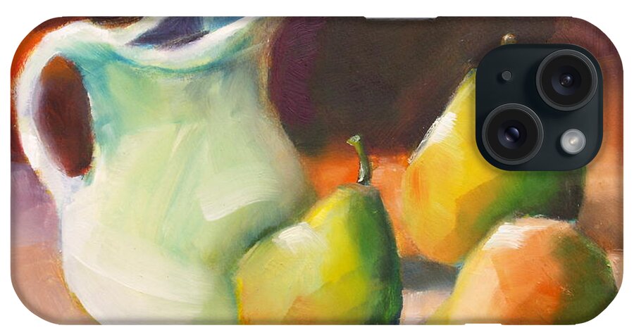 Still Life iPhone Case featuring the painting Pitcher and Pears by Michelle Abrams