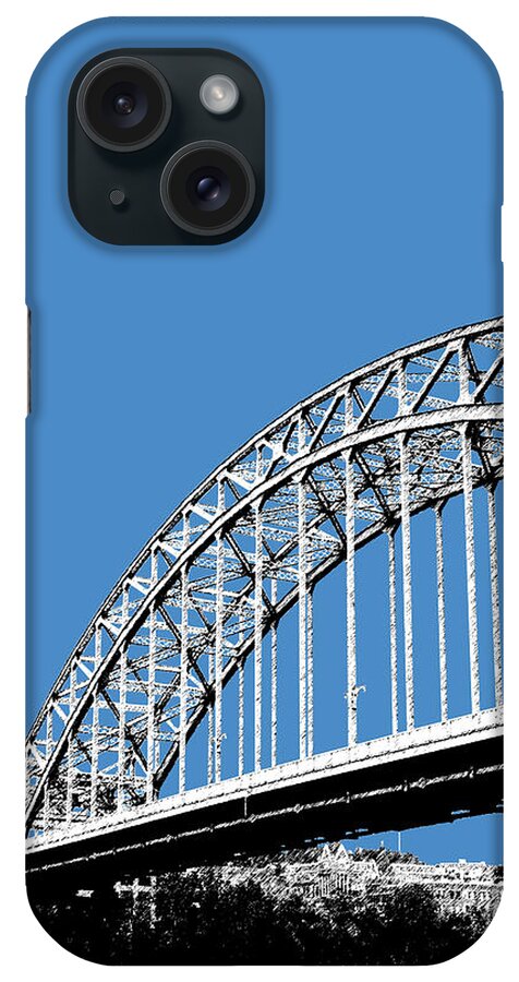 Architecture iPhone Case featuring the digital art Pittsburgh Skyline 16th St. Bridge - Slate by DB Artist