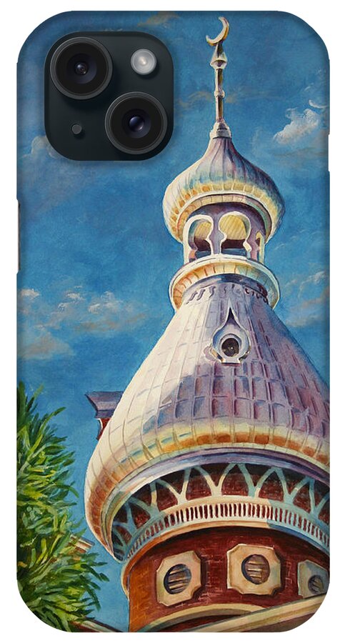 University Of Tampa iPhone Case featuring the painting Play of Light - University of Tampa by Roxanne Tobaison
