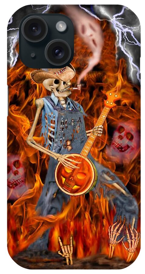 Banjo iPhone Case featuring the digital art Playing with Fire by Glenn Holbrook