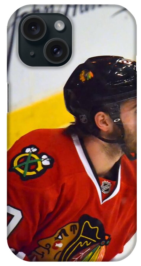 Brandon Saad iPhone Case featuring the photograph Playoff Saad by Melissa Jacobsen