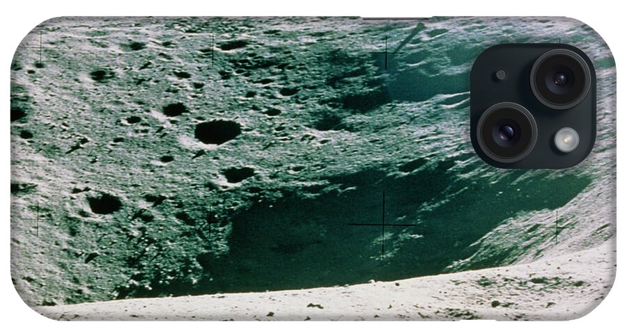 Apollo 16 iPhone Case featuring the photograph Plum Crater On The Moon by Nasa/science Photo Library
