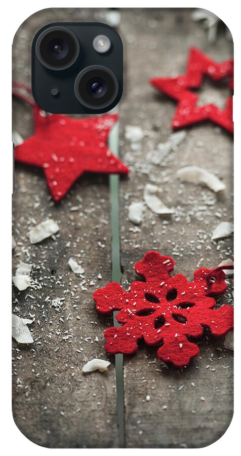 Bulgaria iPhone Case featuring the photograph Poinsettia With Snowflakes by Kemi H Photography