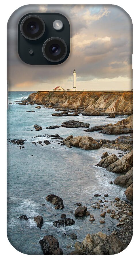 Headland iPhone Case featuring the photograph Point Arena Headland And Lighthouse by Kjschoen