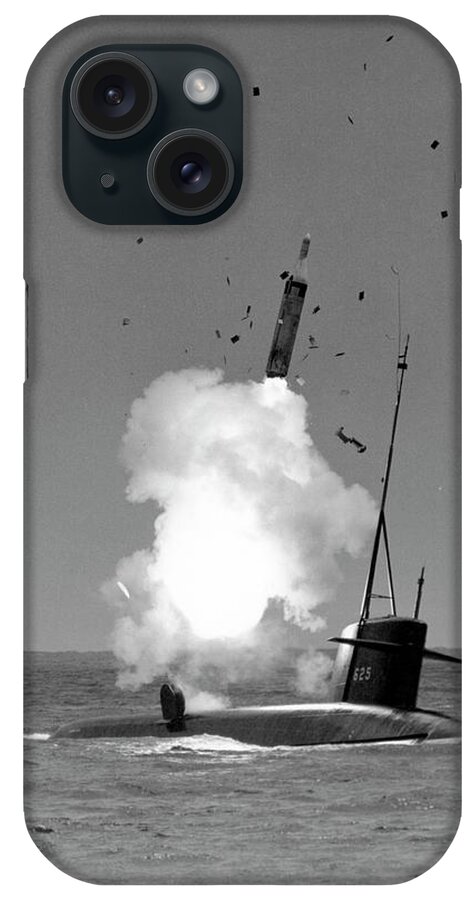 Black And White iPhone Case featuring the photograph Polaris Missile Launch by Us Navy/science Photo Library